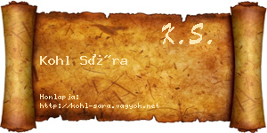 Kohl Sára névjegykártya