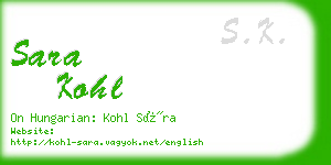 sara kohl business card